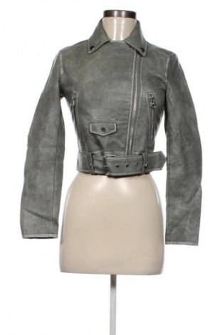 Damen Lederjacke Bershka, Größe XS, Farbe Grau, Preis € 16,99