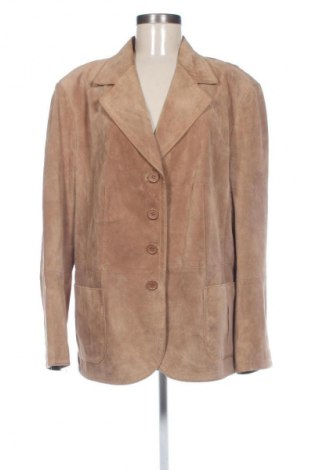 Γυναικείο δερμάτινο μπουφάν Samoon By Gerry Weber, Μέγεθος XXL, Χρώμα  Μπέζ, Τιμή 66,00 €