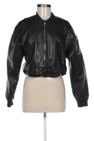 Γυναικείο δερμάτινο μπουφάν Zara, Μέγεθος M, Χρώμα Μαύρο, Τιμή 44,00 €