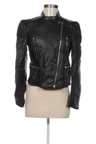 Дамско кожено яке Zara, Размер M, Цвят Черен, Цена 41,99 лв.