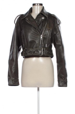 Damska kurtka skórzana Zara, Rozmiar S, Kolor Zielony, Cena 94,26 zł