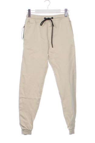 Pantaloni trening de bărbați Bershka, Mărime XS, Culoare Bej, Preț 121,05 Lei