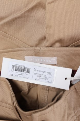 Дамски панталон Stefanel, Размер XS, Цвят Бежов, 97% памук, 3% еластан, Цена 29,90 лв.