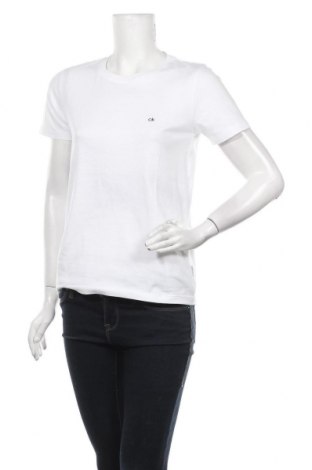 Damen T-Shirt Calvin Klein, Größe S, Farbe Weiß, 100% Baumwolle, Preis 34,61 €