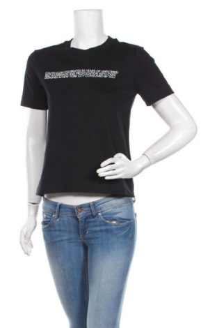 Damen T-Shirt Calvin Klein, Größe S, Farbe Schwarz, Baumwolle, Preis 34,61 €