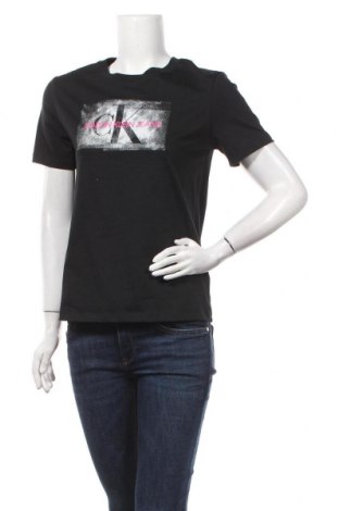 Дамска тениска Calvin Klein Jeans, Размер S, Цвят Черен, Памук, Цена 59,25 лв.