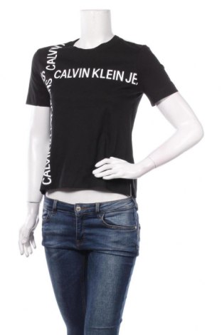 Tricou de femei Calvin Klein Jeans, Mărime S, Culoare Negru, 100% bumbac, Preț 155,92 Lei