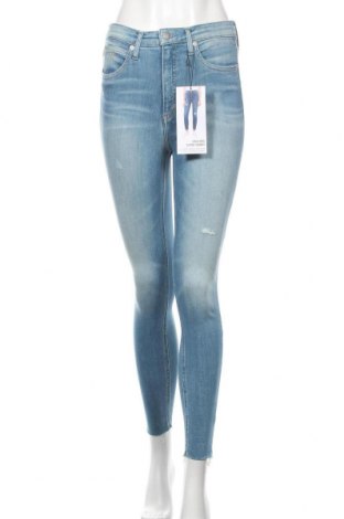 Дамски дънки Calvin Klein Jeans, Размер M, Цвят Син, 89% памук, 6% полиестер, 5% еластан, Цена 91,60 лв.