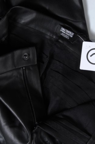 Дамски кожен панталон Zara Trafaluc, Размер M, Цвят Черен, Еко кожа, Цена 54,00 лв.