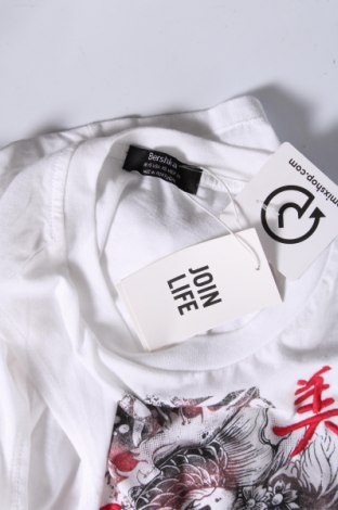Γυναικείο αμάνικο μπλουζάκι Bershka, Μέγεθος XS, Χρώμα Λευκό, Βαμβάκι, Τιμή 7,48 €