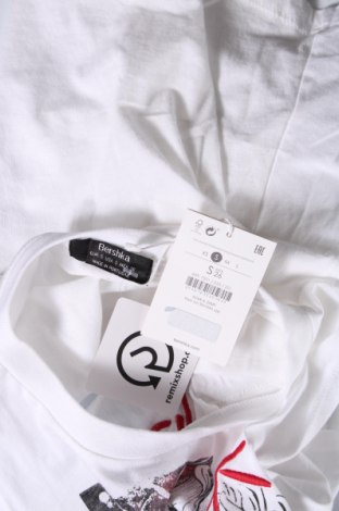Γυναικείο αμάνικο μπλουζάκι Bershka, Μέγεθος S, Χρώμα Λευκό, Βαμβάκι, Τιμή 5,38 €