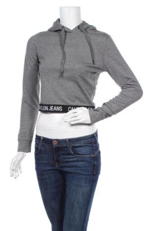 Дамски суичър Calvin Klein Jeans, Размер S, Цвят Сив, 77% полиестер, 19% вискоза, 4% еластан, Цена 98,58 лв.