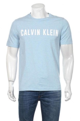 Мъжка тениска Calvin Klein, Размер M, Цвят Син, 95% памук, 5% еластан, Цена 89,00 лв.