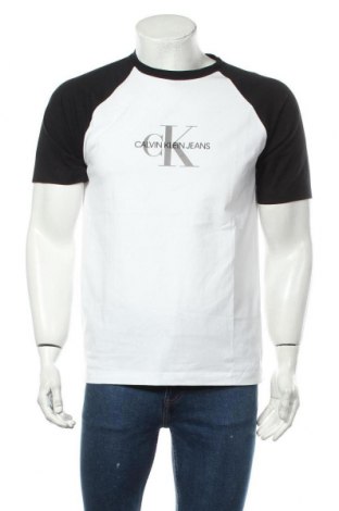 Мъжка тениска Calvin Klein Jeans, Размер M, Цвят Бял, Памук, Цена 54,60 лв.