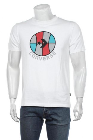 Мъжка тениска Converse, Размер S, Цвят Бял, Памук, Цена 36,57 лв.