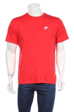 Мъжка тениска Nike, Размер M, Цвят Червен, 100% памук, Цена 33,60 лв.