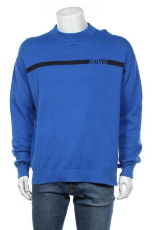 Pulover de bărbați Calvin Klein Jeans, Mărime L, Culoare Albastru, Bumbac, Preț 391,68 Lei