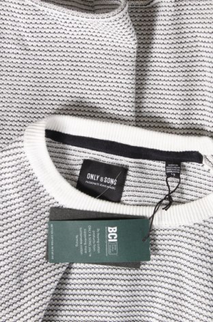 Męski sweter Only & Sons, Rozmiar L, Kolor Biały, 100% bawełna, Cena 112,12 zł