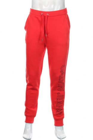 Мъжко спортно долнище Calvin Klein Jeans, Размер M, Цвят Червен, 50% памук, 50% полиестер, Цена 126,75 лв.