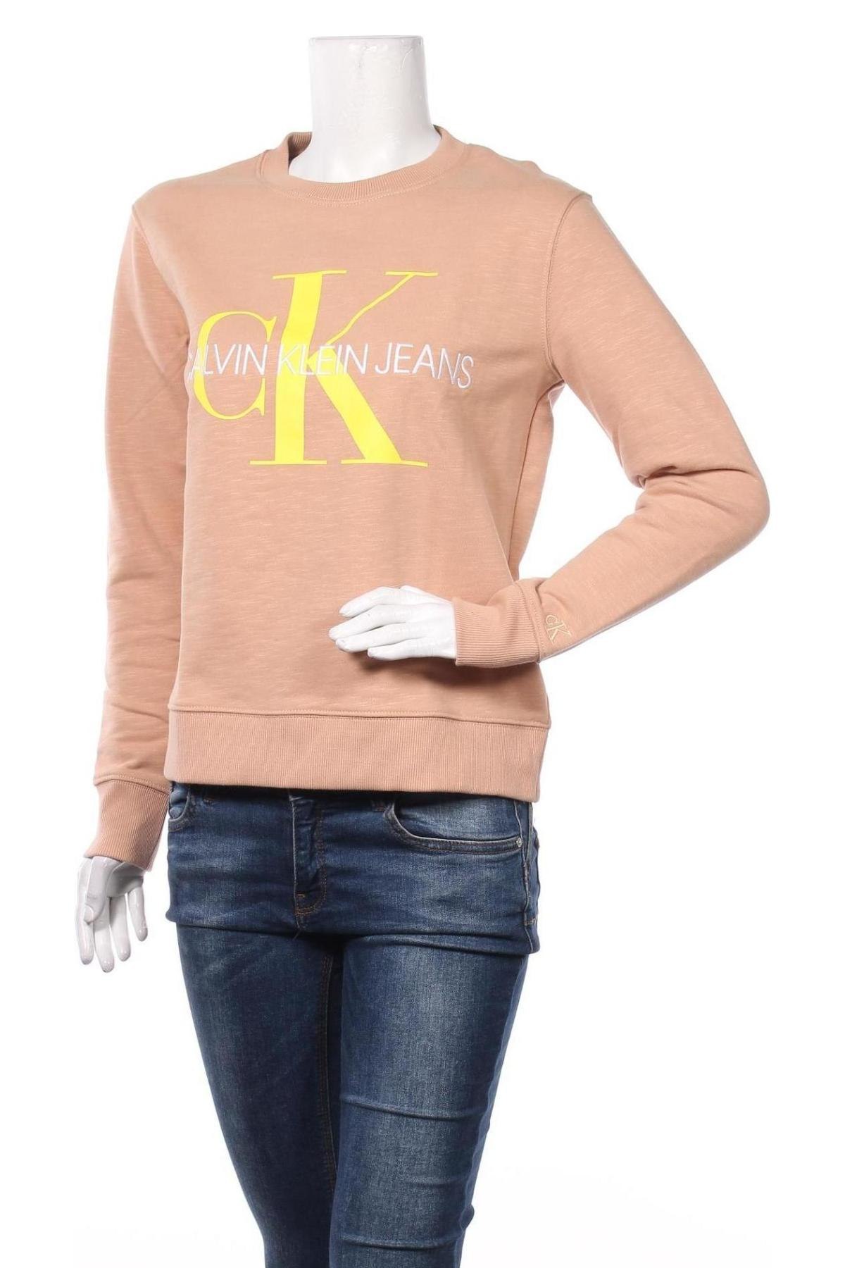 Дамска блуза Calvin Klein Jeans, Размер S, Цвят Бежов, Цена 119,25 лв.