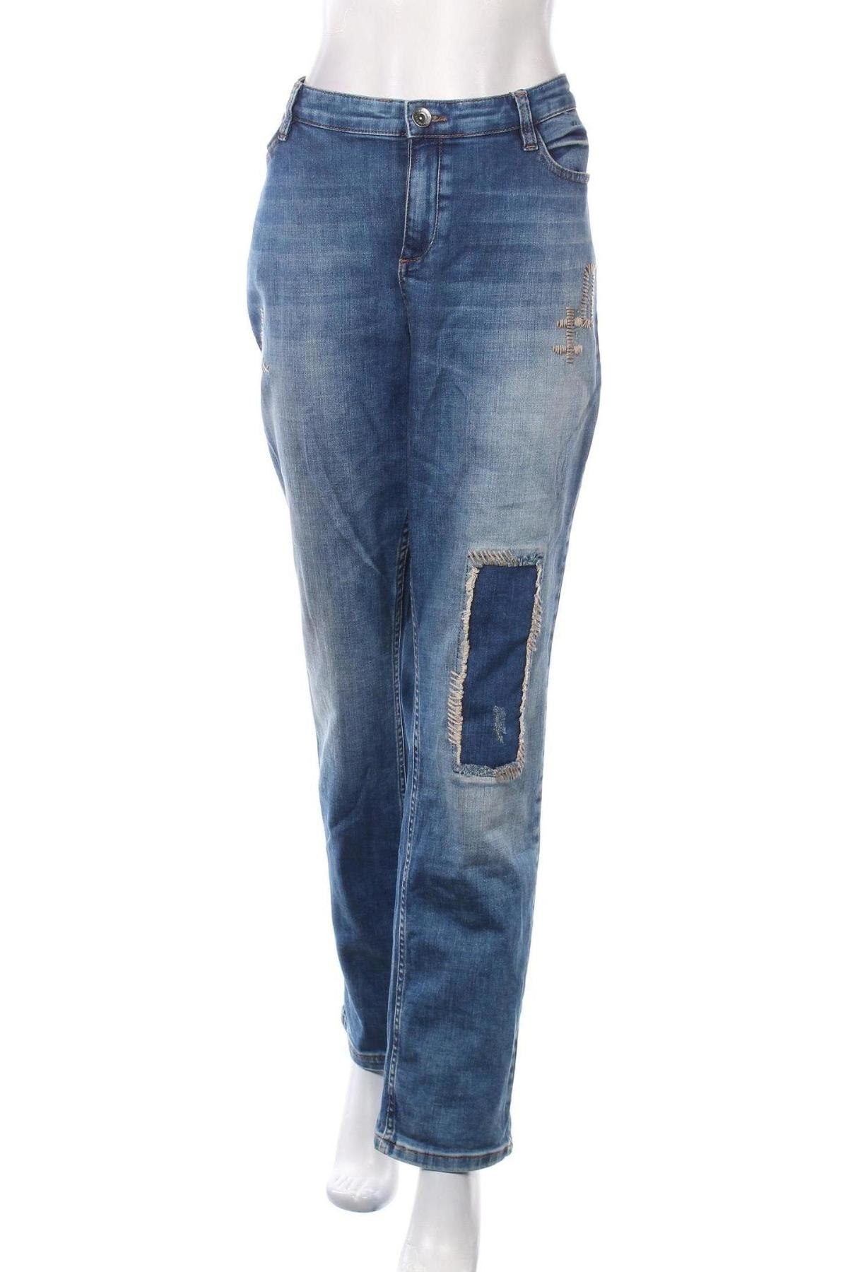 Damskie jeansy Triangle By s.Oliver, Rozmiar XXL, Kolor Niebieski, 98% bawełna, 2% elastyna, Cena 223,13 zł