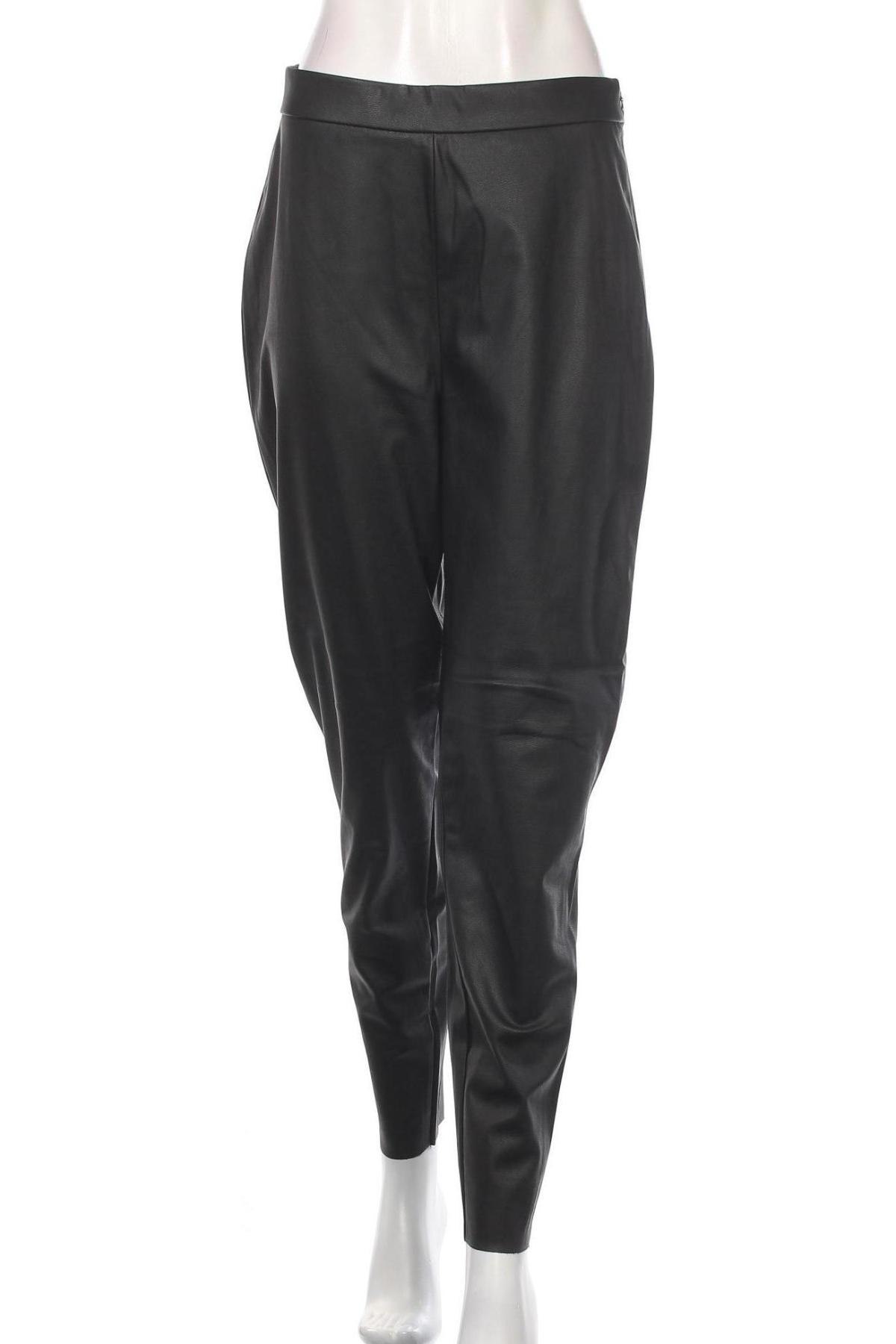 Дамски кожен панталон Vero Moda, Размер XL, Цвят Черен, Еко кожа, Цена 51,75 лв.