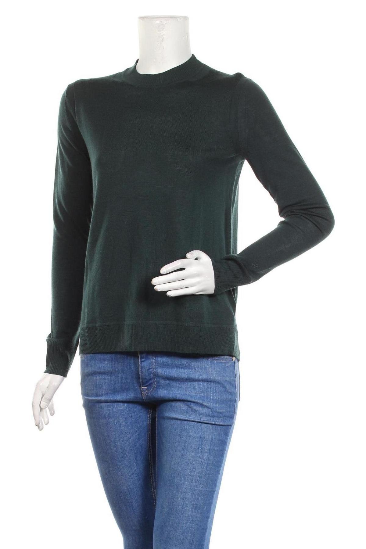 Дамски пуловер Calvin Klein, Размер S, Цвят Зелен, 89% вълна, 7% вискоза, 3% полиамид, 1% еластан, Цена 201,75 лв.