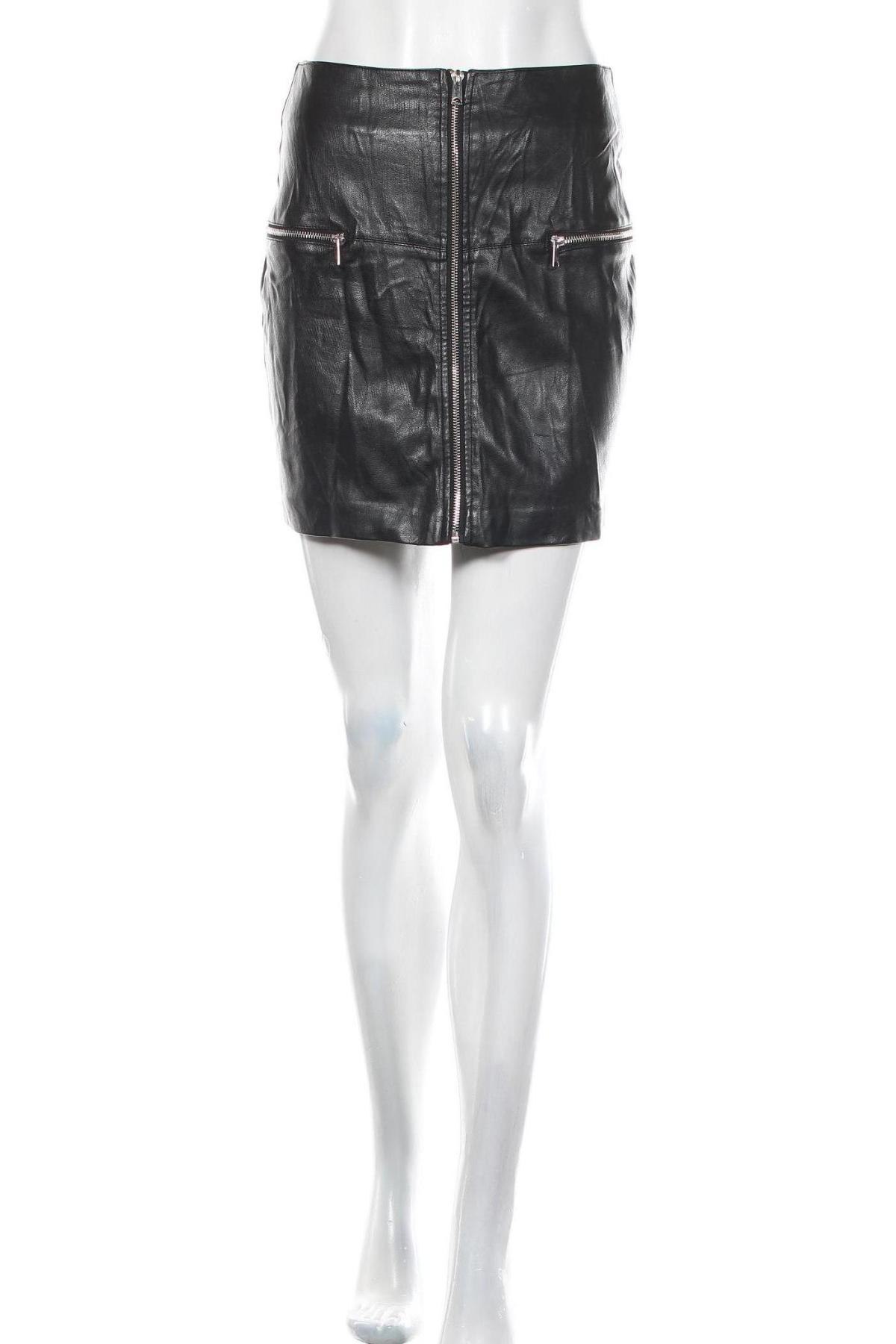 Δερμάτινη φούστα Amisu, Μέγεθος XS, Χρώμα Μαύρο, Δερματίνη, Τιμή 11,69 €