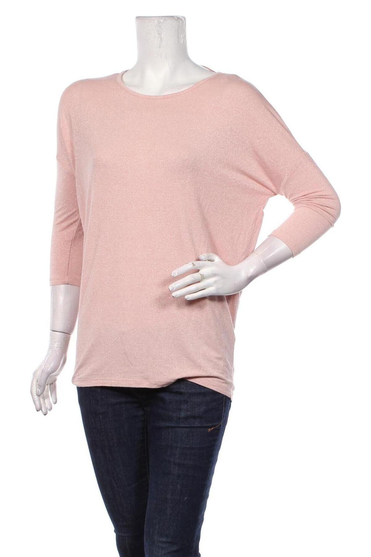 Γυναικεία μπλούζα Pieces, Μέγεθος XS, Χρώμα Ρόζ , 85% βισκόζη, 10% μεταλλικά νήματα, 5% ελαστάνη, Τιμή 9,40 €
