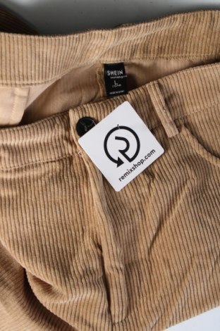 Γυναικείο κοτλέ παντελόνι SHEIN, Μέγεθος L, Χρώμα  Μπέζ, Τιμή 2,69 €