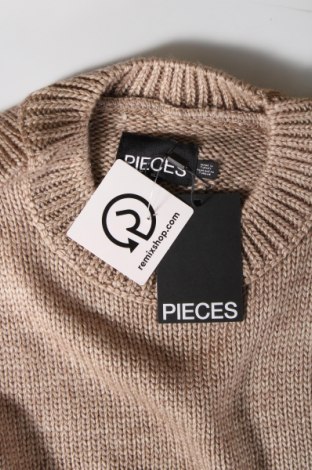 Damski sweter Pieces, Rozmiar L, Kolor Brązowy, Cena 33,99 zł