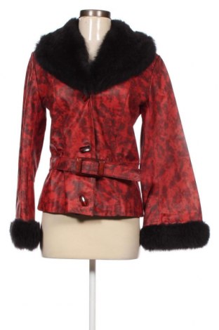 Дамско кожено яке, Размер M, Цвят Червен, Цена 31,55 лв.