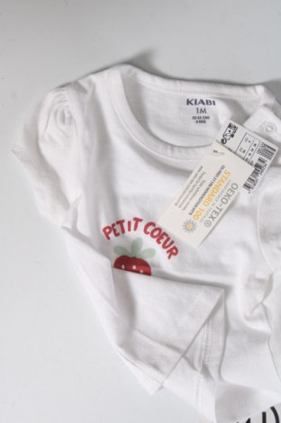 Dziecięcy T-shirt Kiabi, Rozmiar 1-2m/ 50-56 cm, Kolor Biały, Cena 20,10 zł