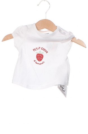 Детска тениска Kiabi, Размер 1-2m/ 50-56 см, Цвят Бял, Цена 7,25 лв.