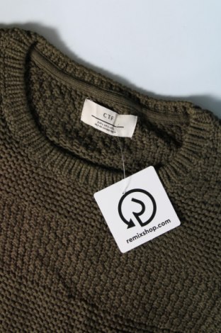 Мъжки пуловер Cortefiel, Размер L, Цвят Зелен, Цена 8,40 лв.