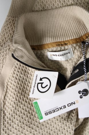 Ανδρικό πουλόβερ No Excess, Μέγεθος L, Χρώμα  Μπέζ, Τιμή 13,36 €