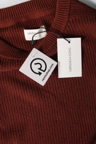 Мъжки пуловер Sondag & Sons, Размер XXL, Цвят Кафяв, Цена 34,04 лв.