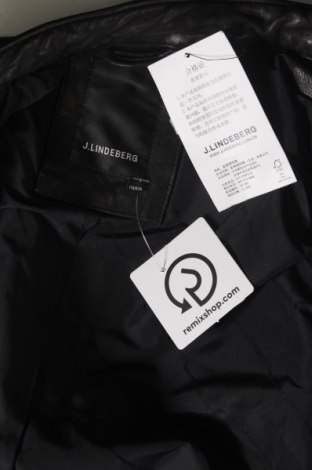 Ανδρικό δερμάτινο μπουφάν J.Lindeberg, Μέγεθος S, Χρώμα Μαύρο, Τιμή 333,51 €