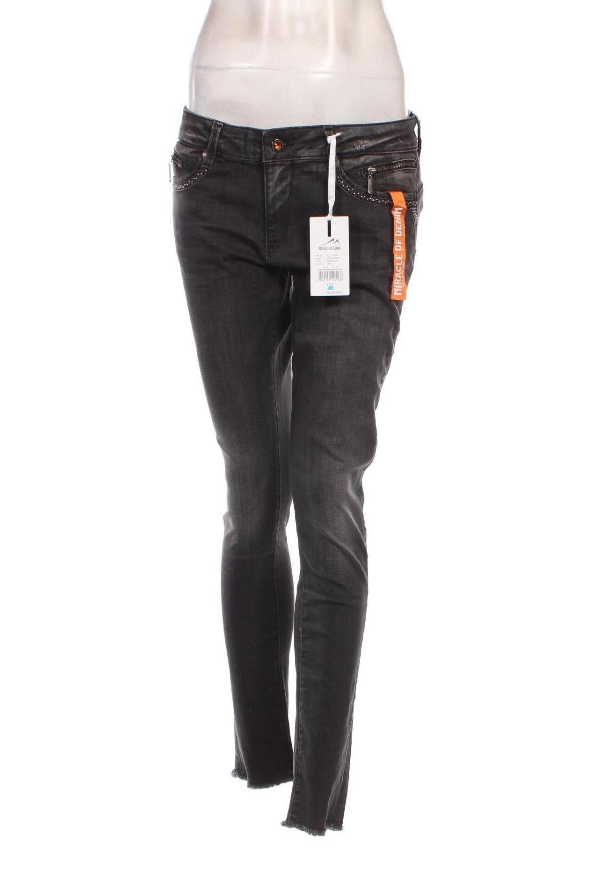 Damen Jeans Miracle Of Denim, Größe M, Farbe Grau, Preis 9,98 €