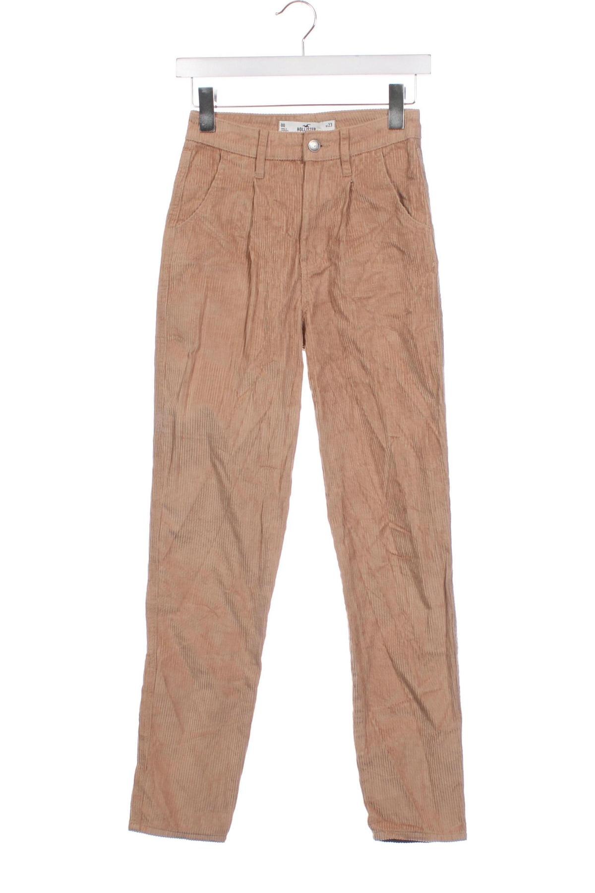 Pantaloni de velvet de femei Hollister, Mărime XS, Culoare Bej, Preț 18,12 Lei