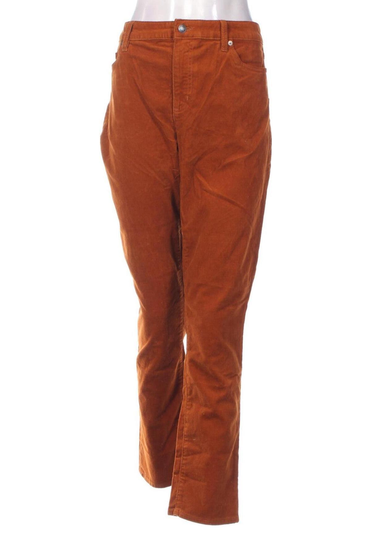 Pantaloni de velvet de femei Lands' End, Mărime XL, Culoare Maro, Preț 33,29 Lei