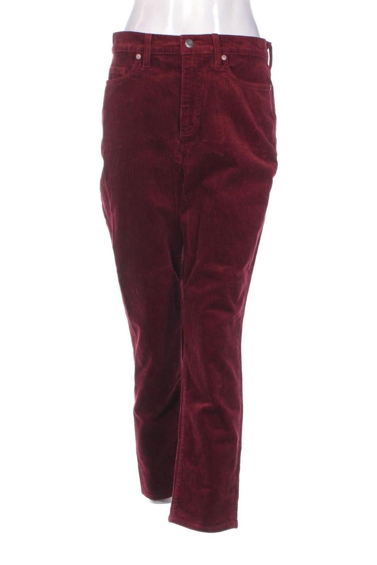 Pantaloni de velvet de femei Lands' End, Mărime M, Culoare Roșu, Preț 151,32 Lei