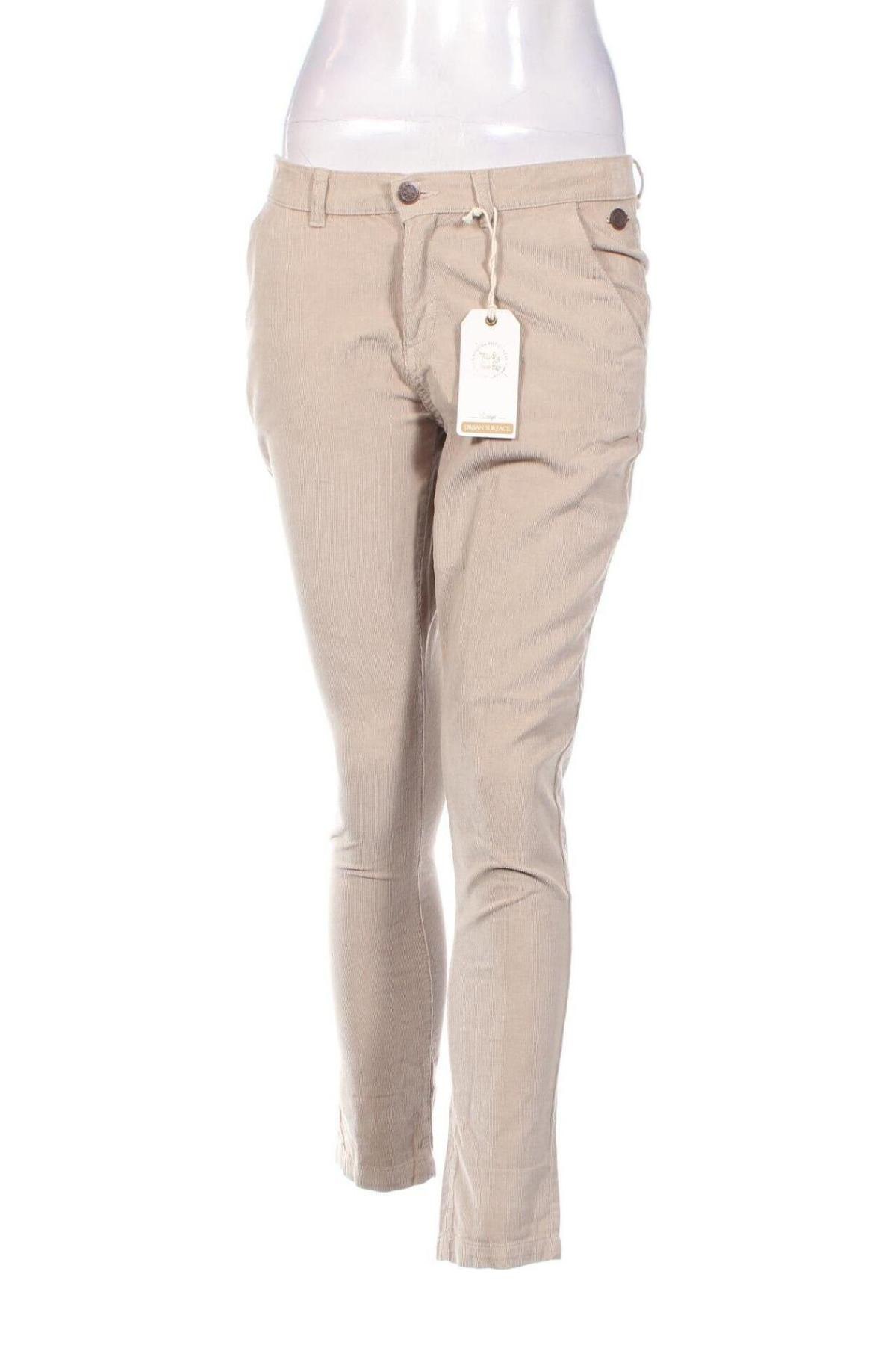 Pantaloni de velvet de femei Urban Surface, Mărime S, Culoare Bej, Preț 31,78 Lei
