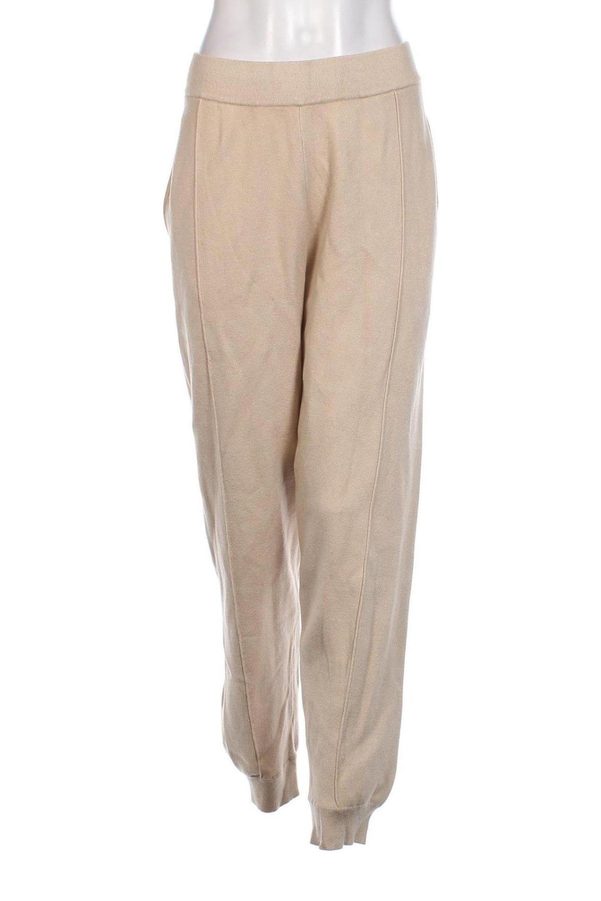 Pantaloni de femei Dan Fox X About You, Mărime L, Culoare Bej, Preț 45,79 Lei