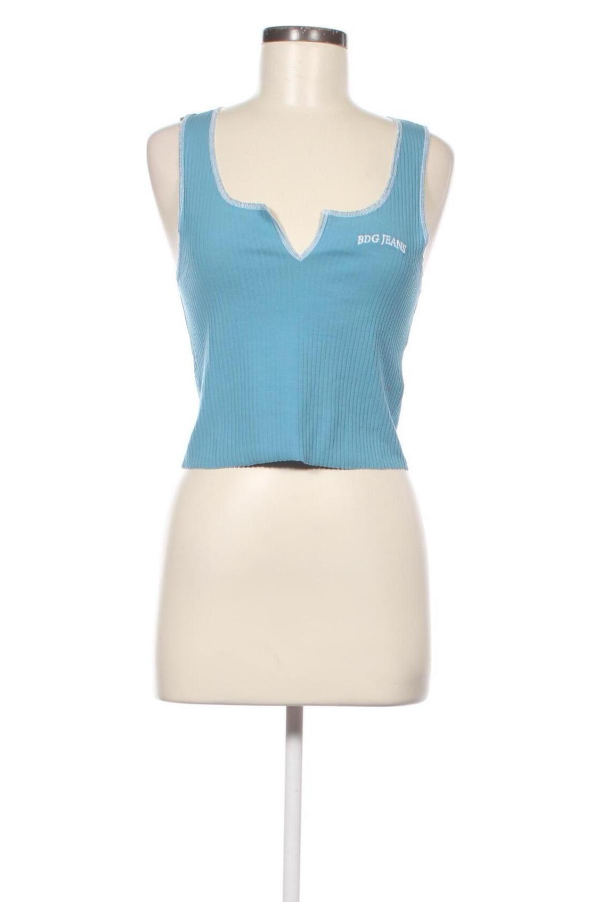 Damska koszulka na ramiączkach Urban Outfitters, Rozmiar L, Kolor Niebieski, Cena 20,87 zł