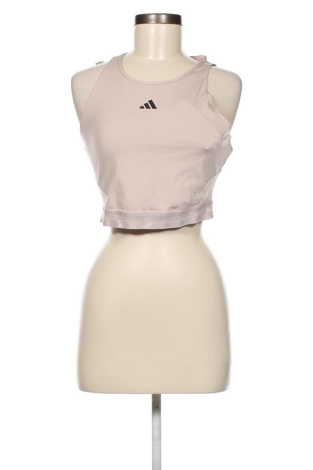 Γυναίκειο αθλητικό τοπ Adidas, Μέγεθος M, Χρώμα  Μπέζ, Τιμή 24,43 €
