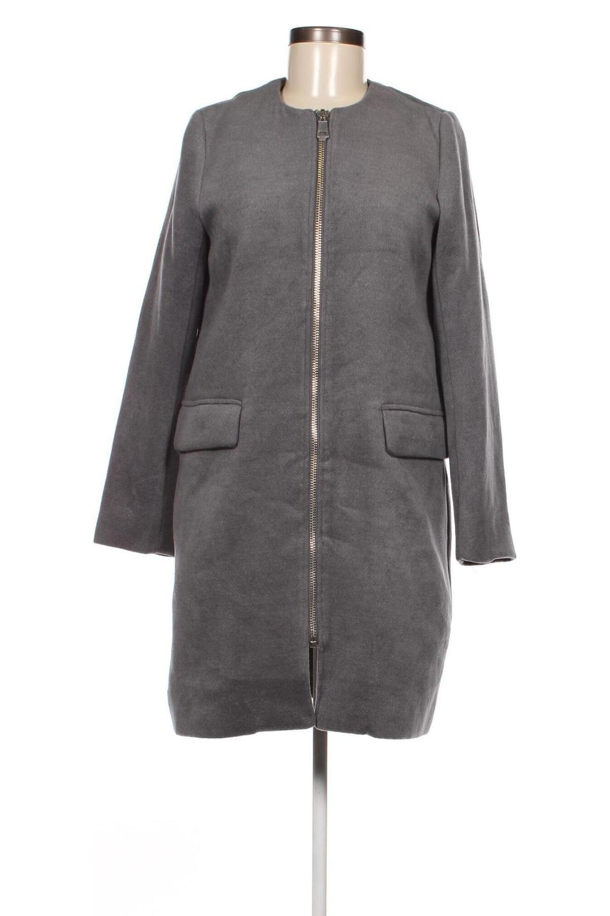 Дамско палто H&M, Размер S, Цвят Сив, Цена 32,10 лв.