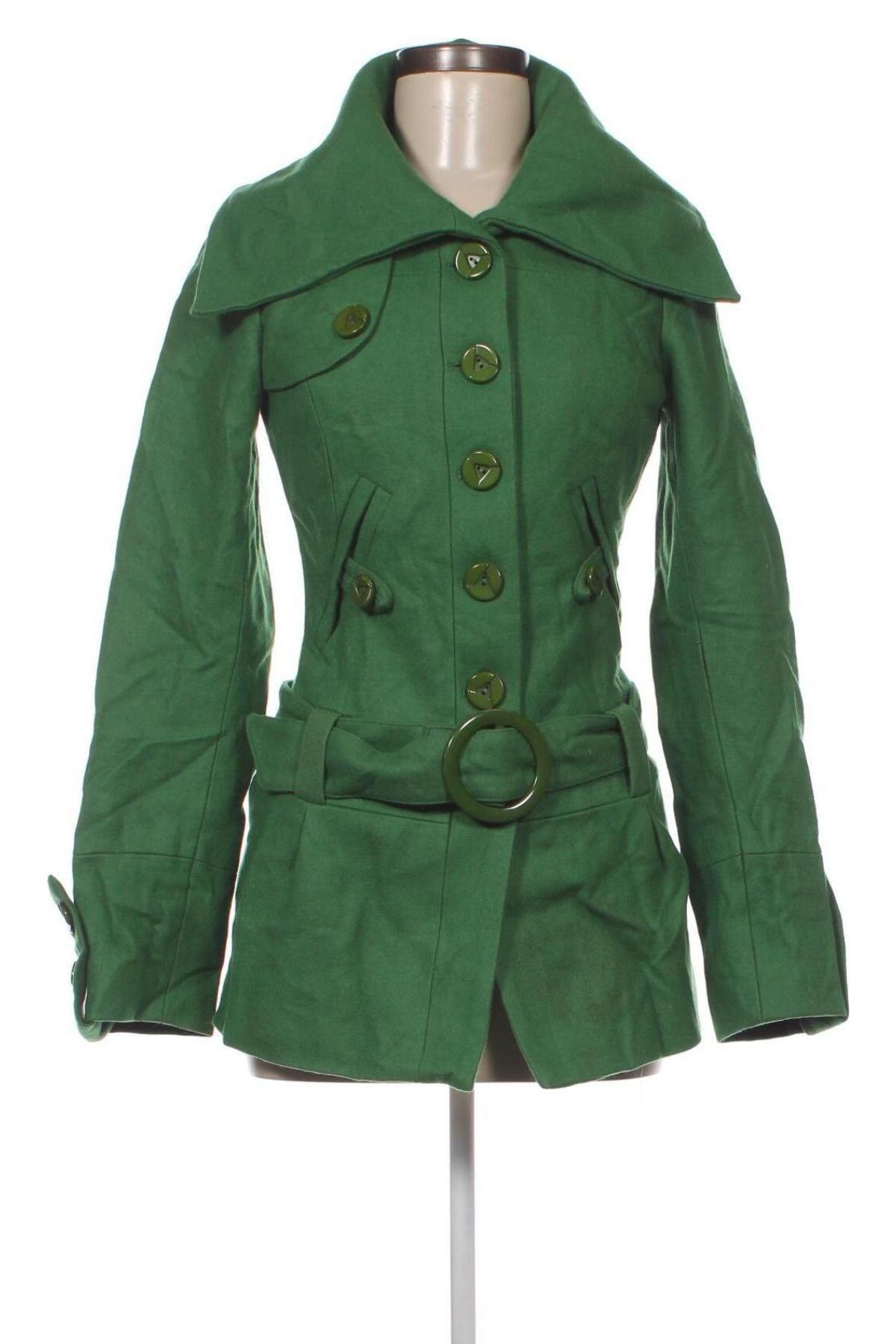 Дамско палто Stradivarius, Размер M, Цвят Зелен, Цена 53,50 лв.