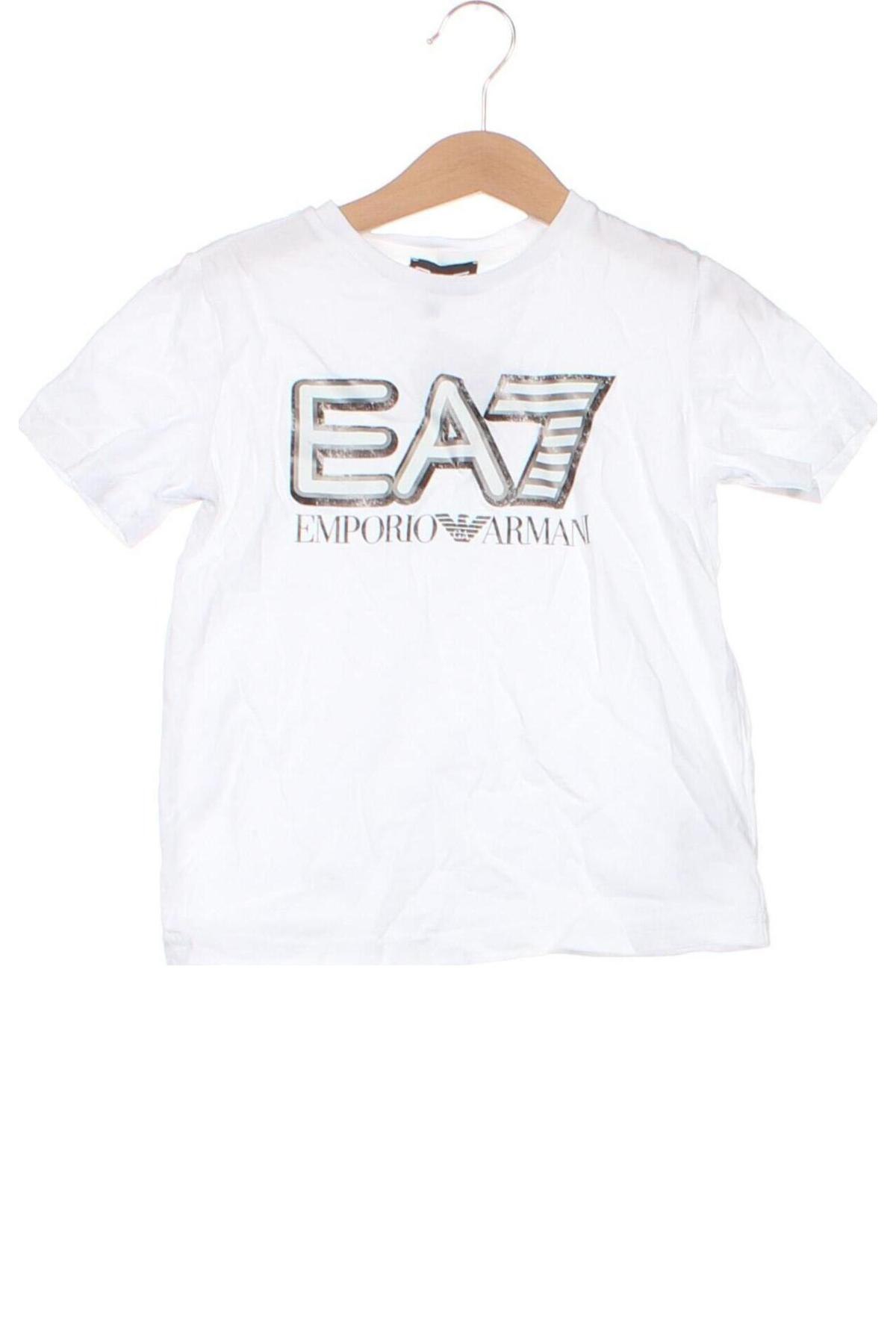 Kinder T-Shirt Emporio Armani, Größe 4-5y/ 110-116 cm, Farbe Weiß, Preis 42,86 €
