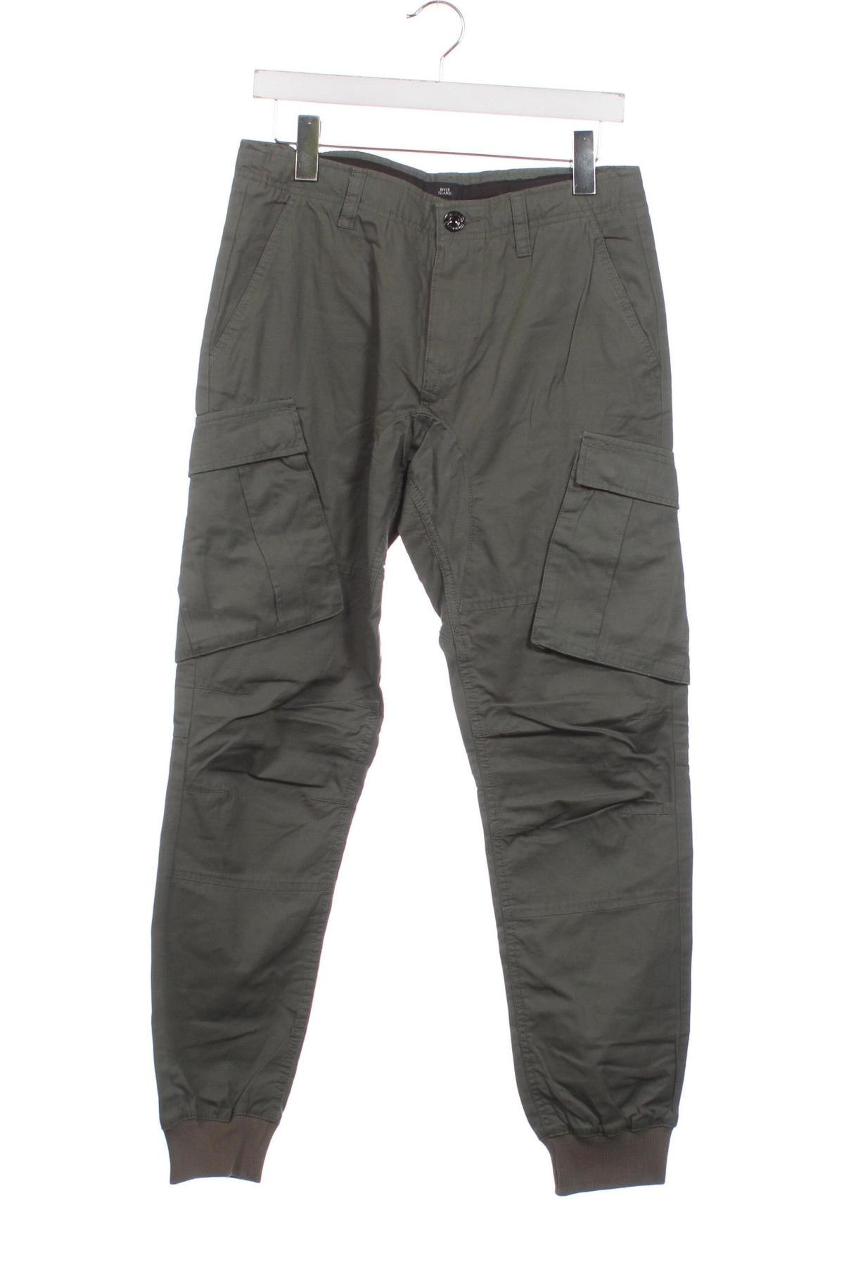 Pantaloni de bărbați River Island, Mărime S, Culoare Verde, Preț 22,89 Lei